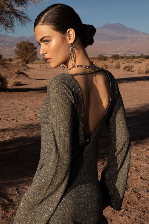 VESTIDO SOLTO NALYN SHINE GRAPHITE