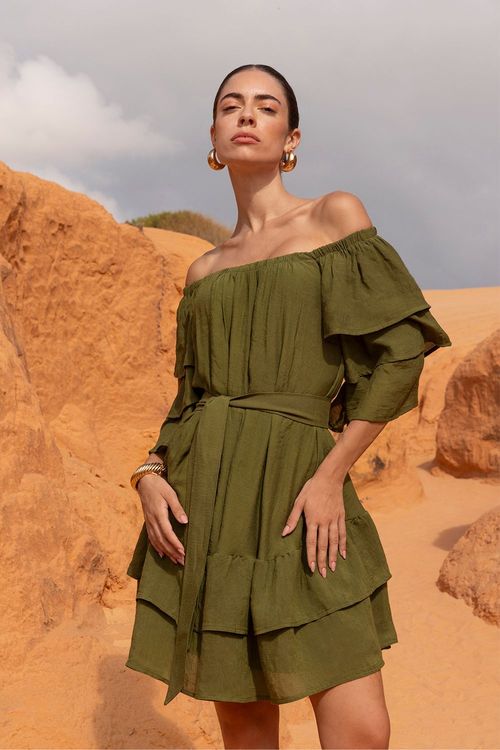 AGREG VESTIDO SOLTO CAPRI FOLK VERDE ALGA