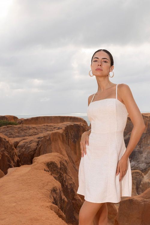 VESTIDO SOLTO SOFT TEXTURE AREIA
