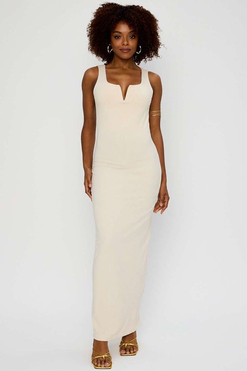 VESTIDO JUSTO MAXI POWER AREIA