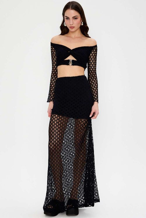 SAIA LONGA RUSTIC MODAL PRETO